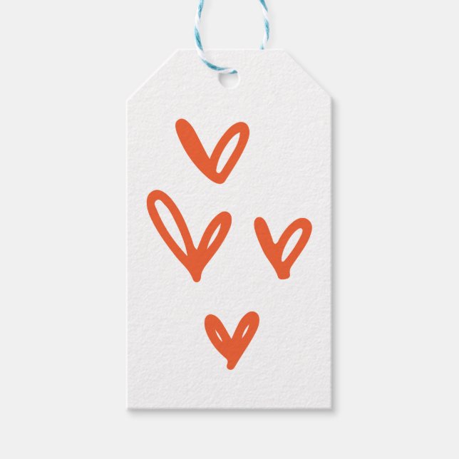 Étiquettes-cadeau Coeurs d'amour de la Saint-Valentin (Devant)