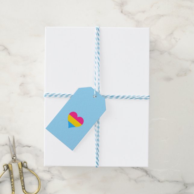 Étiquettes-cadeau Coeurs de fierté de la transexualité (Avec de laficelle)