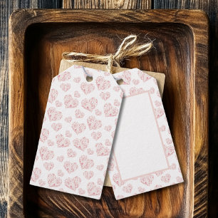 Étiquettes-cadeau Cœurs Rose Pastel