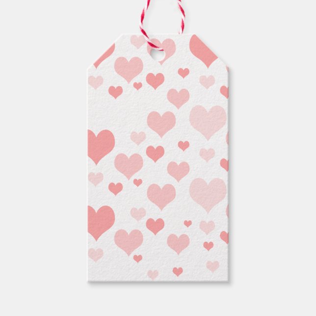 Étiquettes-cadeau Coeurs roses (Devant)