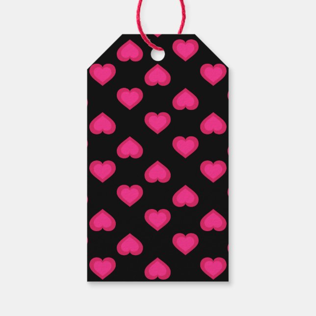 Étiquettes-cadeau Coeurs roses chauds (Dos)