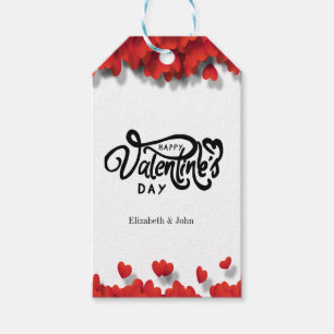 Étiquettes-cadeau Cœurs Rouges Bonne Saint-Valentin Serviettes