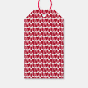 Étiquettes-cadeau Coeurs rouges, coeurs, blanc, rouge, Saint Valenti