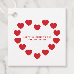 Étiquettes Cadeau Coeurs rouges mignons coutume moderne Saint Valent