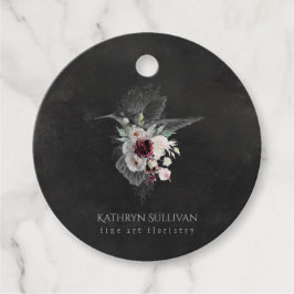 Étiquettes Cadeau Colibri floral Moody foncé