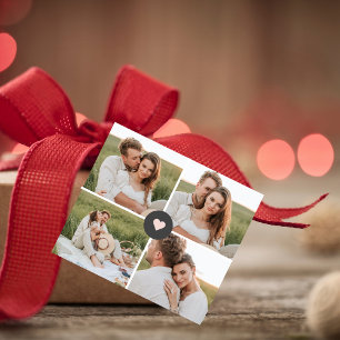 Étiquettes Cadeau Collage moderne Cadeau photo de famille personnali
