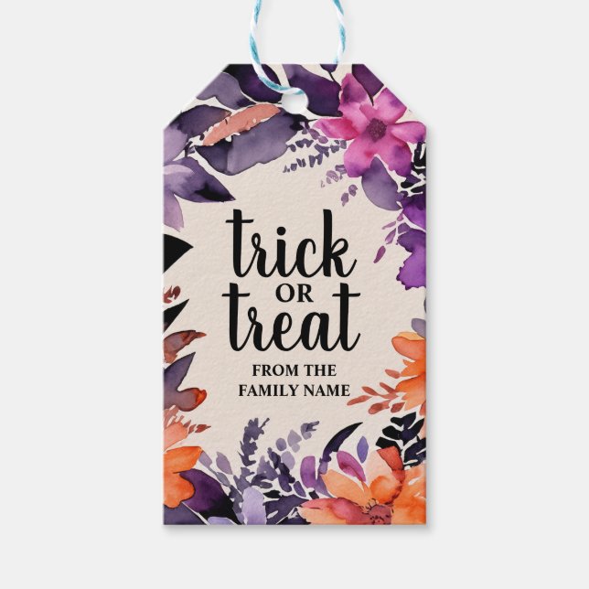 Étiquettes-cadeau Collection de germes florales Halloween Elégance é (Devant)