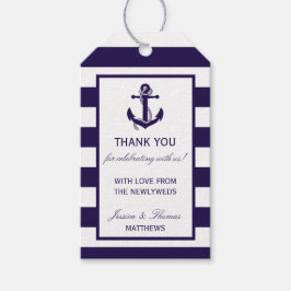 Étiquettes-cadeau Collection de Mariages de la marine d'Ancres nauti