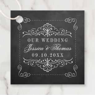 Étiquettes Cadeau Collection de Mariages Ornate Chalkboard
