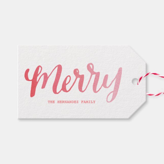 Étiquettes-cadeau Collection Merry (Devant (Horizontal))
