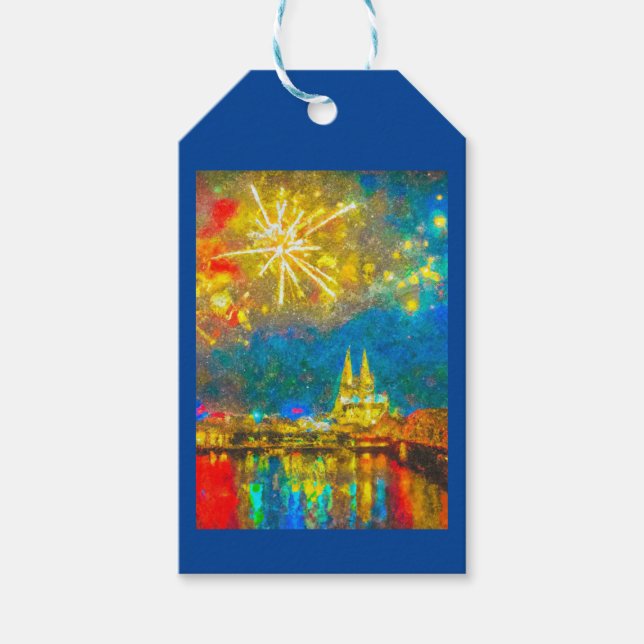 Étiquettes-cadeau Cologne fireworks (Devant)