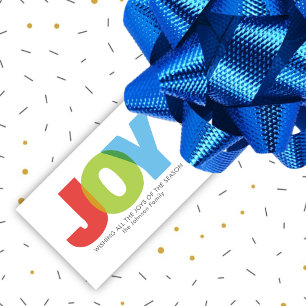 Étiquettes-cadeau Coloré JOIE JOIE Joyeuse Noël Souhait