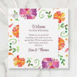 Étiquettes Cadeau Coloré mexicain Floral Fiesta Mariage Bienvenue