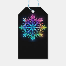 ÉTIQUETTES-CADEAU COLORFUL OMBRE WINTER HOLIDAY SNOWFLAKE