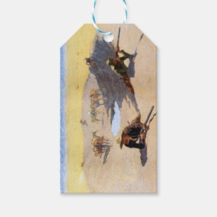Étiquettes-cadeau Combat pour le point d'eau (de Frederic Remington)