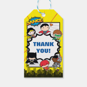 Étiquettes-cadeau Comics DC   Justice League - Anniversaire de Chibi
