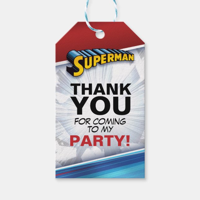 Étiquettes-cadeau Comics DC | Superman - Anniversaire (Devant)