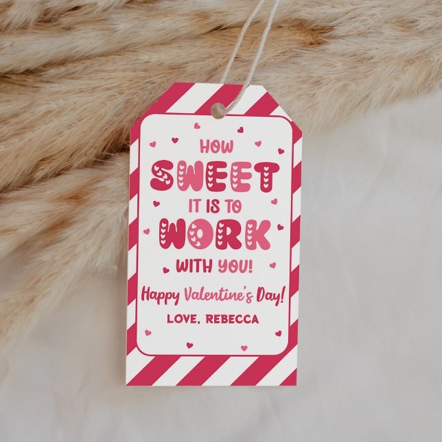 Étiquettes-cadeau Comme c'est doux de travailler avec vous Valentine (Créateur téléchargé)