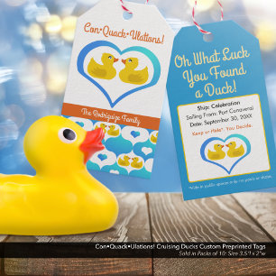 Étiquettes-cadeau Con ・ Quack ・ Ulations ! Canards de croisière préi