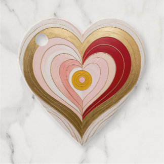 Étiquettes Cadeau Concentric Heart Blossom