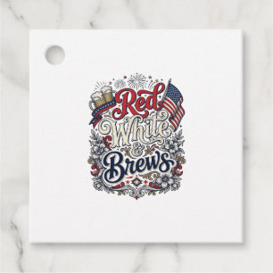 Étiquettes Cadeau Conception de chemise de bière patriotique Red Whi