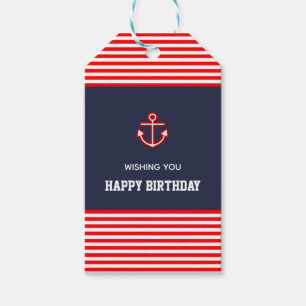Étiquettes-cadeau Conception de la Ancre blanche de la marine nautiq