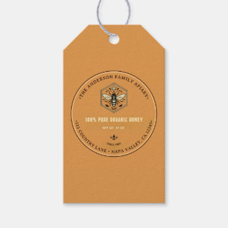 Étiquettes-cadeau Conception de logo de rucher d'apiculture Miel 