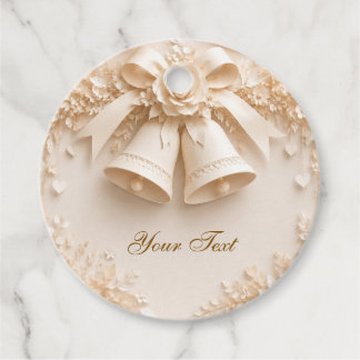 Étiquettes Cadeau Conception de mariage élégante avec cloches et ros