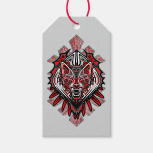 Étiquettes-cadeau Conception de totem tribal Haida Loup