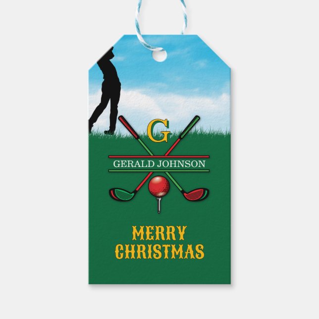 Étiquettes-cadeau Conception de vacances de golf personnalisée pour  (Devant)