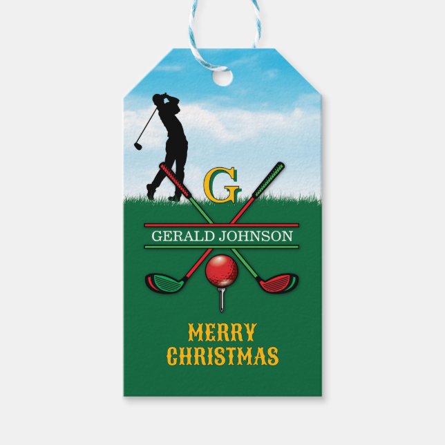Étiquettes-cadeau Conception de vacances de golf personnalisée pour  (Devant)