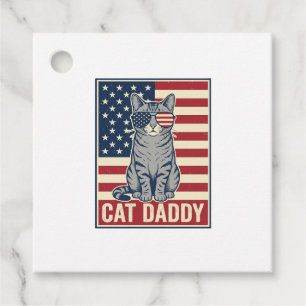 Étiquettes Cadeau Conception de vecteur de chat patriotique Cat Dadd
