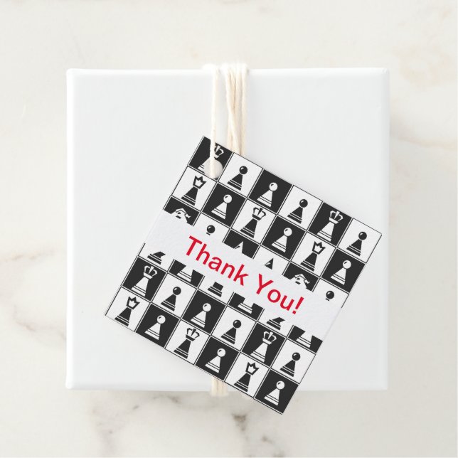 Étiquettes Cadeau Conception des pièces d'échecs (En situation)