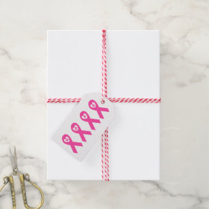 Étiquettes-cadeau Conception d'ESPOIR de ruban de rose de conscience