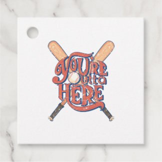 Étiquettes Cadeau Conception du ventilateur de baseball rétro
