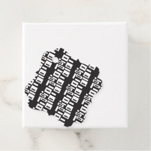 Étiquettes Cadeau Conception géométrique blanche symétrique avec cro