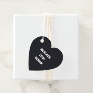 Étiquettes Cadeau Conception simple noire personnalisée Ajouter une
