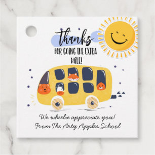 Étiquettes Cadeau conducteur d'autobus scolaire merci d'aller plus l
