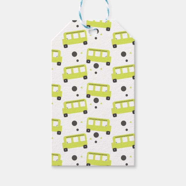 Étiquettes-cadeau Conducteur de bus scolaire Confetti Jaune Enseigna (Devant)
