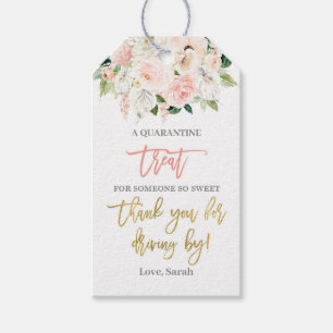 Étiquettes-cadeau Conduite par baby shower rose floral