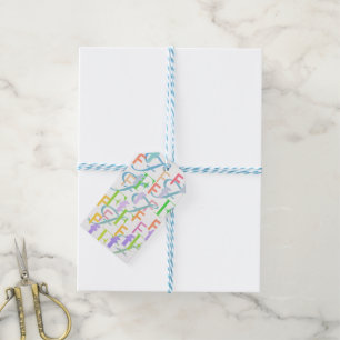 Étiquettes-cadeau Confettis en forme de lettre "F"