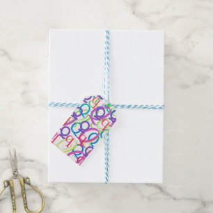 Étiquettes-cadeau Confettis en forme de lettre "Q"