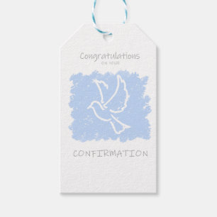 Étiquettes-cadeau Confirmation - bleu