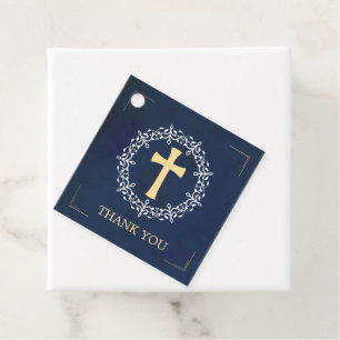 Étiquettes Cadeau Confirmation de la couronne de Croix Bleue