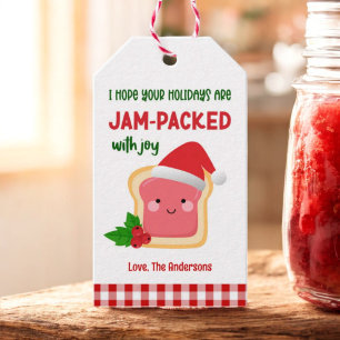 Étiquettes-cadeau Confiture artisanale de Noël débordant de joie 