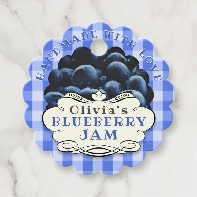 Étiquettes Cadeau Confiture de bleuet artisanale (Devant)