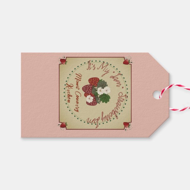 Étiquettes-cadeau confiture de fraise (Devant (Horizontal))