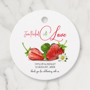 Étiquettes Cadeau Confiture emballée avec de l'amour fraise MARIAG