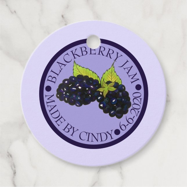 Étiquettes Cadeau Congélations De Confiture De Blackberry Façonnées  (Devant)