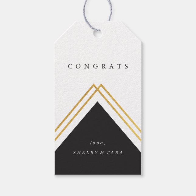 Étiquettes-cadeau Congrats modernes Faux Foil (Devant)